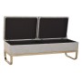 Banquette DKD Home Decor  Beige Doré Métal Polyester (120 x 40 x 44 cm)
