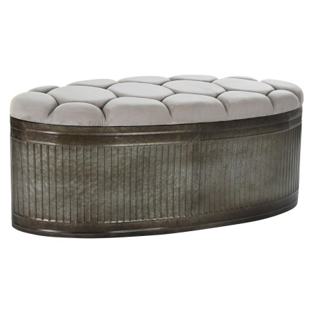 Banquette DKD Home Decor  Beige Métal Polyester Brun foncé (121 x 44 x 47,5 cm)
