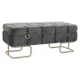Banquette DKD Home Decor  Gris Métal Polyester (125 x 46 x 50 cm)