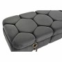 Banquette DKD Home Decor  Gris Métal Polyester (125 x 46 x 50 cm)