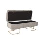 Banquette DKD Home Decor  Beige Doré Métal Polyester (125 x 45 x 50 cm)