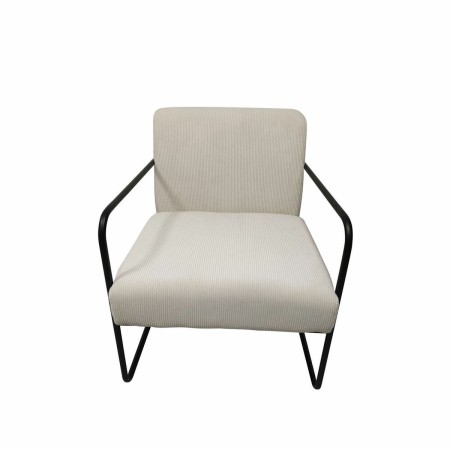 Fauteuil DKD Home Decor Noir Polyester Blanc Fer (64 x 74 x 79 cm)