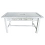 Table de Salle à Manger DKD Home Decor Bois Blanc Fer (160 x 80 x 80 cm)