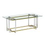 Table DKD Home Decor Verre Acier Bicolore (100 x 100 x 45 cm)