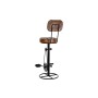 Tabouret DKD Home Decor Noir Métal Marron Cuir Vert (45 x 45 x 118 cm)