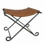 Banc de Pied de Lit DKD Home Decor Noir Métal Marron Cuir (53 x 45 x 44 cm)