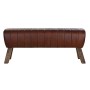 Banquette DKD Home Decor Bois Cuir Marron (132 x 38 x 48 cm) (126 x 36 x 53 cm)