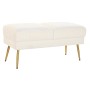 Banquette DKD Home Decor Doré Métal Polyester Blanc Laine (106 x 45 x 50 cm)