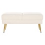 Banquette DKD Home Decor Doré Métal Polyester Blanc Laine (106 x 45 x 50 cm)