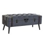 Banc de coffre DKD Home Decor Bleu Métal Polyester MDF (102 x 42 x 42 cm)