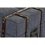 Banc de coffre DKD Home Decor Bleu Métal Polyester MDF (102 x 42 x 42 cm)