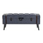 Banc de coffre DKD Home Decor Bleu Métal Polyester MDF (102 x 42 x 42 cm)