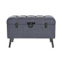 Banc de coffre DKD Home Decor Bleu Métal Polyester MDF (81 x 42 x 52 cm)