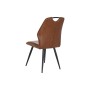 Chaise DKD Home Decor Brun foncé Métal Polyester (60 x 48 x 88,5 cm)