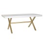 Table de Salle à Manger DKD Home Decor Doré Blanc Laiton Bois de manguier (180 x 90 x 76 cm)