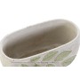 Set de pots DKD Home Decor Ciment Blanc Vert Gris clair Oriental Feuille d'une plante (25 x 14 x 11 cm) (2 Unités)