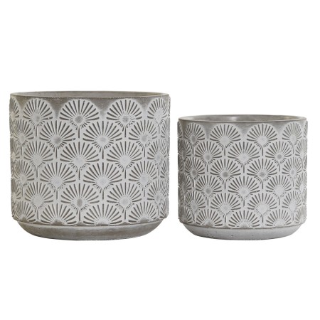 Set de pots de fleurs DKD Home Decor Gris Ciment (17 x 17 x 15 cm)