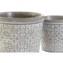 Cache-pot DKD Home Decor Gris Ciment (2 Pièces) (17 x 17 x 15 cm)