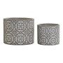 Set de pots DKD Home Decor Gris Ciment Blanc Arabe (18,8 x 18,8 x 15 cm)