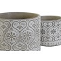 Set de pots DKD Home Decor Gris Ciment Blanc Arabe (19 x 19 x 14,8 cm)