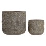 Set de pots DKD Home Decor Gris Ciment Arabe (20,5 x 20,5 x 20,5 cm)