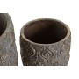 Set de pots DKD Home Decor Gris Ciment Arabe (20,5 x 20,5 x 20,5 cm)