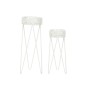 Set de pots DKD Home Decor Métal Blanc Tropical Feuille d'une plante (27 x 25 x 69 cm)