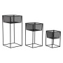 Set de pots DKD Home Decor Noir Acier (28 x 28 x 60 cm)