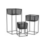 Set de pots DKD Home Decor Noir Acier (28 x 28 x 60 cm)