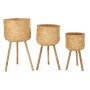 Set de pots DKD Home Decor Marron Bambou Tropical (39 x 39 x 77 cm)