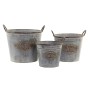 Set de pots DKD Home Decor Gris Métal Marron Shabby Chic (36 x 31 x 29 cm)