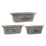 Set de pots DKD Home Decor Gris Métal Marron Shabby Chic (60 x 23 x 20 cm)