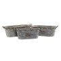 Set de pots DKD Home Decor Gris Métal Marron Shabby Chic (60 x 23 x 20 cm)