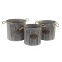 Set de pots DKD Home Decor Gris Métal Marron Corde Shabby Chic (34 x 34 x 30 cm)