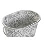 Set de pots DKD Home Decor Mosaïque Gris Métal Blanc Arabe (45 x 30,5 x 26 cm)