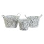 Set de pots DKD Home Decor Mosaïque Gris Métal Arabe (31 x 25 x 19 cm)