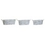 Cache-pot DKD Home Decor Lot Usé Mosaïque Gris Métal Arabe (60 x 23 x 19 cm) (3 Unités)