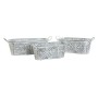 Cache-pot DKD Home Decor Lot Usé Mosaïque Gris Métal Arabe (60 x 23 x 19 cm) (3 Unités)