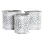 Set de pots DKD Home Decor Mosaïque Gris Métal Blanc Arabe (25 x 25 x 21,5 cm)