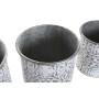 Set de pots DKD Home Decor Mosaïque Gris Métal Blanc Arabe (25 x 25 x 21,5 cm)