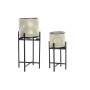 Set de pots DKD Home Decor Noir Métal Crème Moderne (28 x 28 x 62 cm)