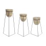 Set de pots DKD Home Decor Naturel Noir Métal Rotin (30 x 30 x 66 cm)