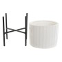 Set de pots DKD Home Decor Céramique Noir Métal Blanc (13,5 x 13,5 x 16 cm)