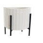 Set de pots DKD Home Decor Céramique Noir Métal Blanc (13,5 x 13,5 x 16 cm)