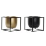 Cache-pot DKD Home Decor Noir Doré Métal (24 x 24 x 24,5 cm) (2 Unités)