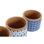 Cache-pot DKD Home Decor Bleu Ciment Blanc (12 x 12 x 10,5 cm) (3 Unités)