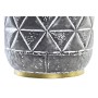 Set de pots DKD Home Decor Gris Doré Métal Fer (33 x 33 x 35 cm)