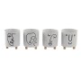 Cache-pot DKD Home Decor Visage Grès 4 Unités (13,5 x 13,5 x 15,5 cm)