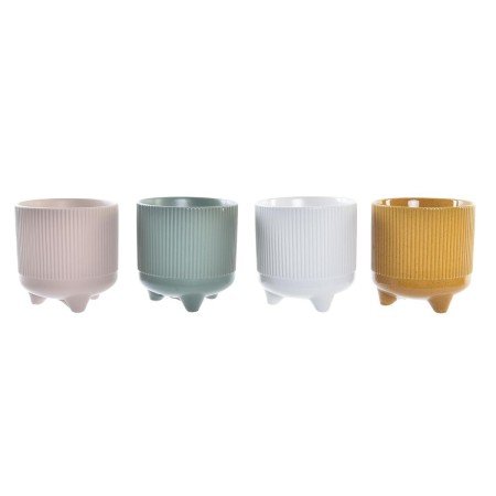 Cache-pot DKD Home Decor Grès 4 Unités (13,3 x 13,3 x 14 cm)