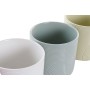 Cache-pot DKD Home Decor Rose Menthe Blanc Jaune Grès (13 x 13 x 13 cm) (4 Unités)